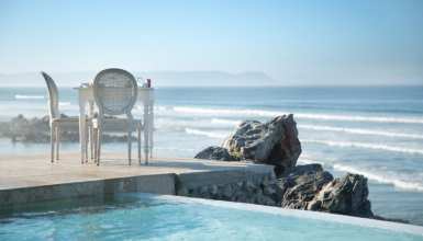 An infinity pool above the ocean