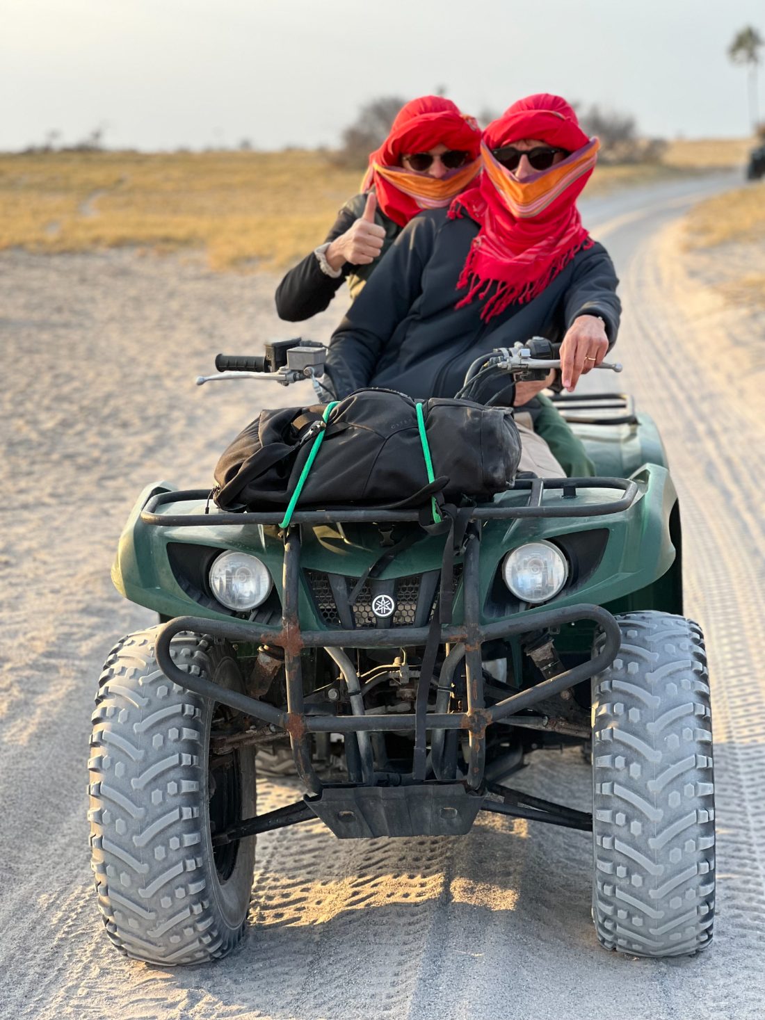 Quad biking across the salt pans