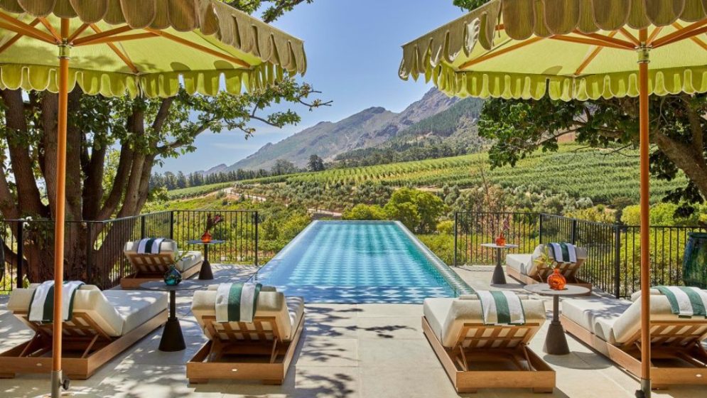 The pool at La Residence, Franschhoek